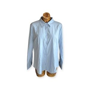 ATNLEWHI Fashion top blue button down new nwt long sleeve XXL